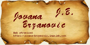 Jovana Brzanović vizit kartica